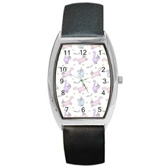 Unicorn Cats Pattern 2 Barrel Style Metal Watch by Littlebird