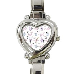 Unicorn Cats Pattern 2 Heart Italian Charm Watch by Littlebird