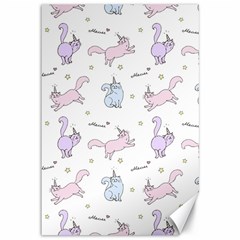 Unicorn Cats Pattern 2 Canvas 12  X 18  by Littlebird