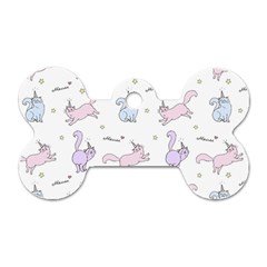 Unicorn Cats Pattern 2 Dog Tag Bone (two Sides) by Littlebird