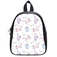 Unicorn Cats Pattern 2 School Bag (small) by Littlebird