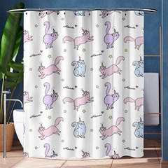 Unicorn Cats Pattern 2 Shower Curtain 60  X 72  (medium)  by Littlebird