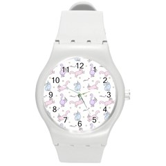 Unicorn Cats Pattern 2 Round Plastic Sport Watch (m) by Littlebird