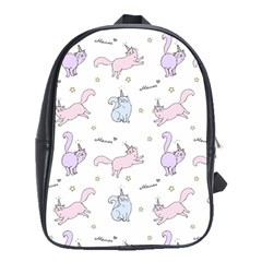 Unicorn Cats Pattern 2 School Bag (xl) by Littlebird