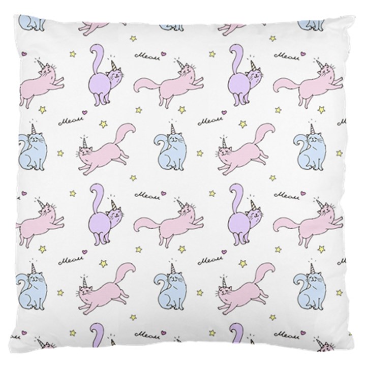 Unicorn Cats Pattern 2 Standard Flano Cushion Case (Two Sides)