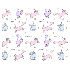 Unicorn Cats Pattern 2 Double Sided Flano Blanket (medium)  by Littlebird