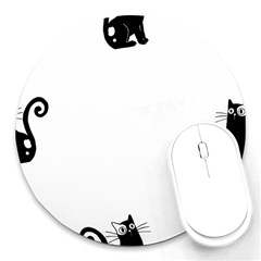 Cats Pattern Example Round Mousepads by Littlebird