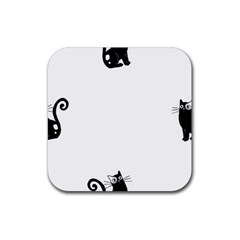 Cats Pattern Example Rubber Coaster (square) by Littlebird