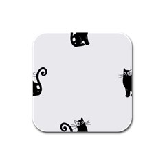 Cats Pattern Example Rubber Square Coaster (4 Pack) by Littlebird