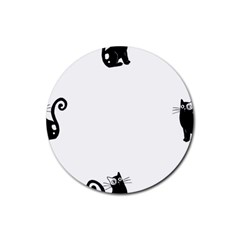 Cats Pattern Example Rubber Coaster (round) by Littlebird