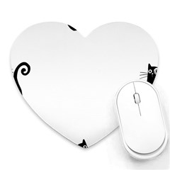 Cats Pattern Example Heart Mousepads by Littlebird