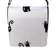 Cats Pattern Example Flap Closure Messenger Bag (l) by Littlebird