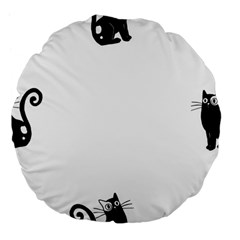 Cats Pattern Example Large 18  Premium Flano Round Cushions by Littlebird