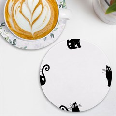 Cats Pattern Example Uv Print Round Tile Coaster by Littlebird