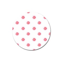 Lips Bubblegum Pattern Magnet 3  (round) by Littlebird