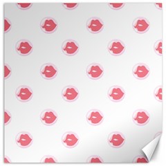 Lips Bubblegum Pattern Canvas 16  X 16  by Littlebird