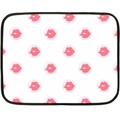 Lips Bubblegum Pattern Double Sided Fleece Blanket (mini)  by Littlebird