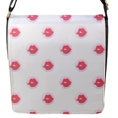 Lips Bubblegum Pattern Flap Closure Messenger Bag (s) by Littlebird