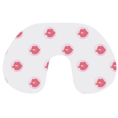 Lips Bubblegum Pattern Travel Neck Pillow by Littlebird