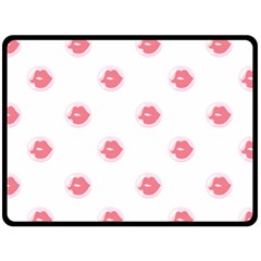 Lips Bubblegum Pattern Double Sided Fleece Blanket (large)  by Littlebird