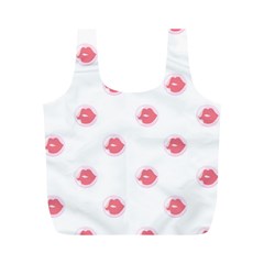 Lips Bubblegum Pattern Full Print Recycle Bag (m) by Littlebird