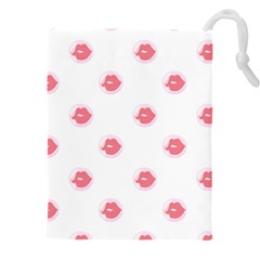 Lips Bubblegum Pattern Drawstring Pouch (4xl) by Littlebird