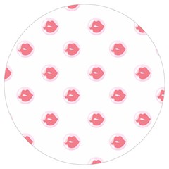 Lips Bubblegum Pattern Round Trivet by Littlebird