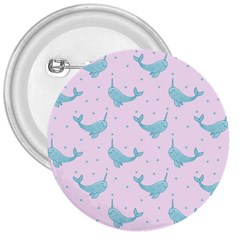 Narwales Stars  Pattern Pink 3  Buttons by Littlebird