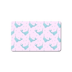 Narwales Stars  Pattern Pink Magnet (name Card) by Littlebird