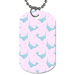 Narwales Stars  Pattern Pink Dog Tag (two Sides) by Littlebird