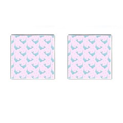 Narwales Stars  Pattern Pink Cufflinks (square) by Littlebird