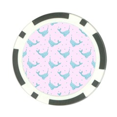 Narwales Stars  Pattern Pink Poker Chip Card Guard (10 Pack) by Littlebird