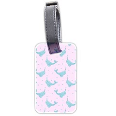 Narwales Stars  Pattern Pink Luggage Tag (two Sides)