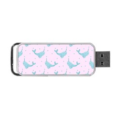 Narwales Stars  Pattern Pink Portable Usb Flash (two Sides) by Littlebird