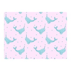 Narwales Stars  Pattern Pink Double Sided Flano Blanket (mini)  by Littlebird