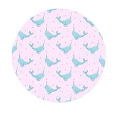 Narwales Stars  Pattern Pink Mini Round Pill Box (pack Of 5) by Littlebird