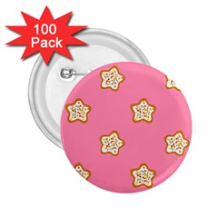 Cookies Pattern Pink 2 25  Buttons (100 Pack) 