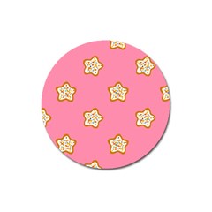 Cookies Pattern Pink Magnet 3  (round) by Littlebird