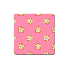 Cookies Pattern Pink Square Magnet by Littlebird