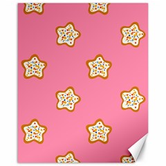 Cookies Pattern Pink Canvas 16  X 20  by Littlebird