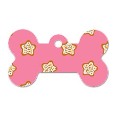 Cookies Pattern Pink Dog Tag Bone (one Side) by Littlebird