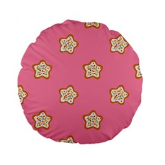 Cookies Pattern Pink Standard 15  Premium Flano Round Cushions by Littlebird