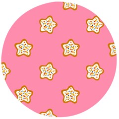 Cookies Pattern Pink Wooden Bottle Opener (round) by Littlebird