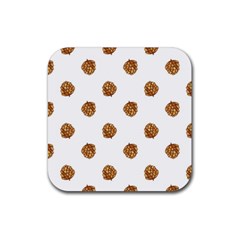 Pine Cones White Rubber Coaster (square)