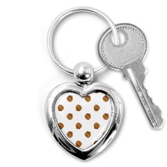 Pine Cones White Key Chain (heart) by Littlebird