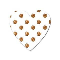 Pine Cones White Heart Magnet