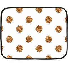 Pine Cones White Fleece Blanket (mini) by Littlebird