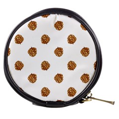 Pine Cones White Mini Makeup Bag by Littlebird