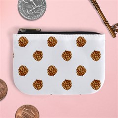 Pine Cones White Mini Coin Purse by Littlebird