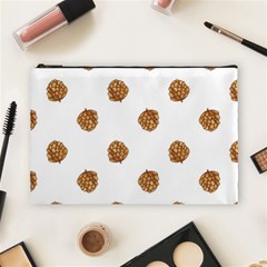 Pine Cones White Cosmetic Bag (large) by Littlebird